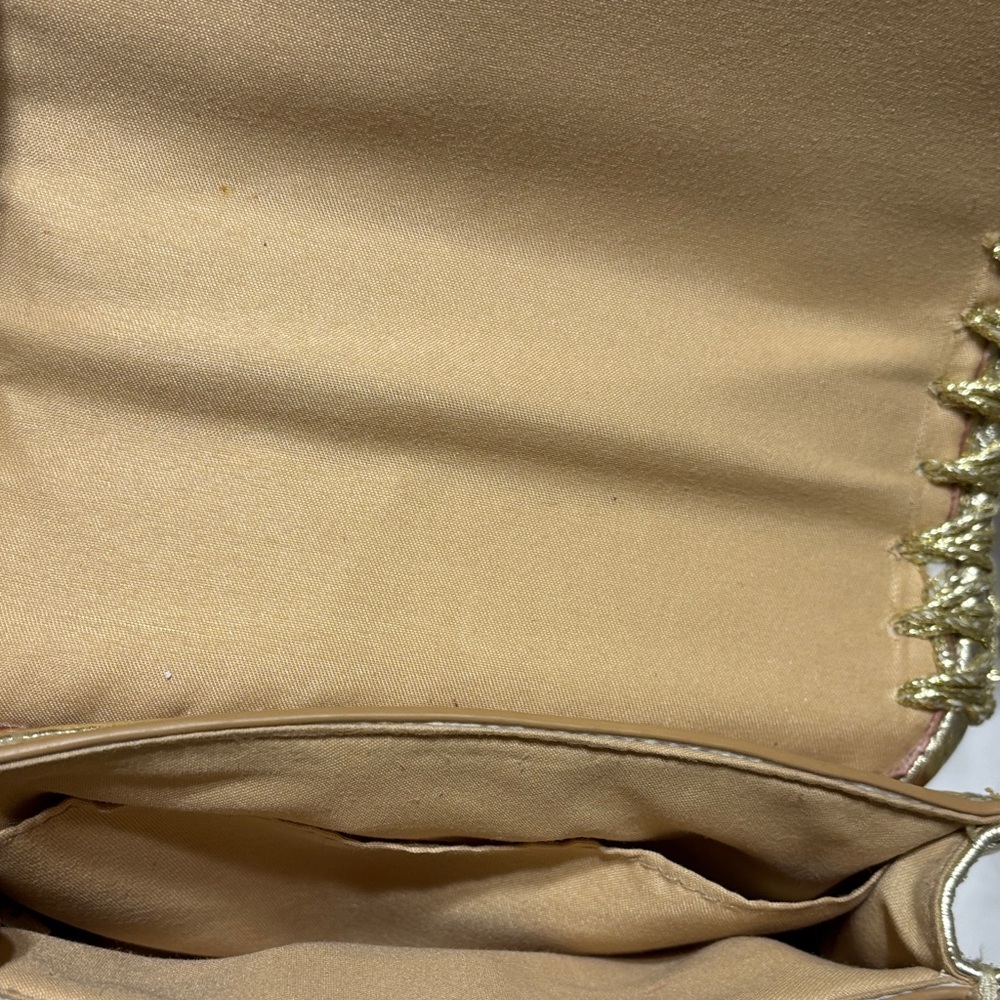 Lily Putlizer la Concha bag with gold leather and natural rattan.Elegant nwot - Picture 7 of 7
